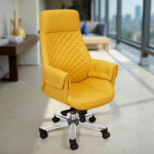Arisa Boss Chair Yellow | Premium High Back Office Chair