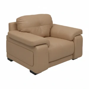Celista 1 Seater Sofa in Beige Leatherette by Vassio – Made in India, Elegant, and Comfortable Seating
