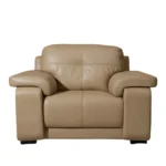 Celista 1 Seater Sofa in Beige Leatherette by Vassio – Made in India, Elegant, and Comfortable Seating