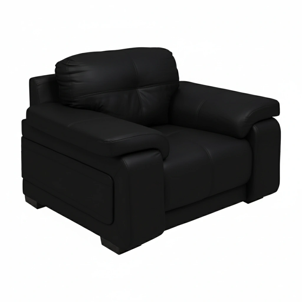 Celista 1 Seater Black 2 Celista 1 Seater Sofa in Black Leatherette by Vassio – Made in India, Stylish, and Comfortable Seating