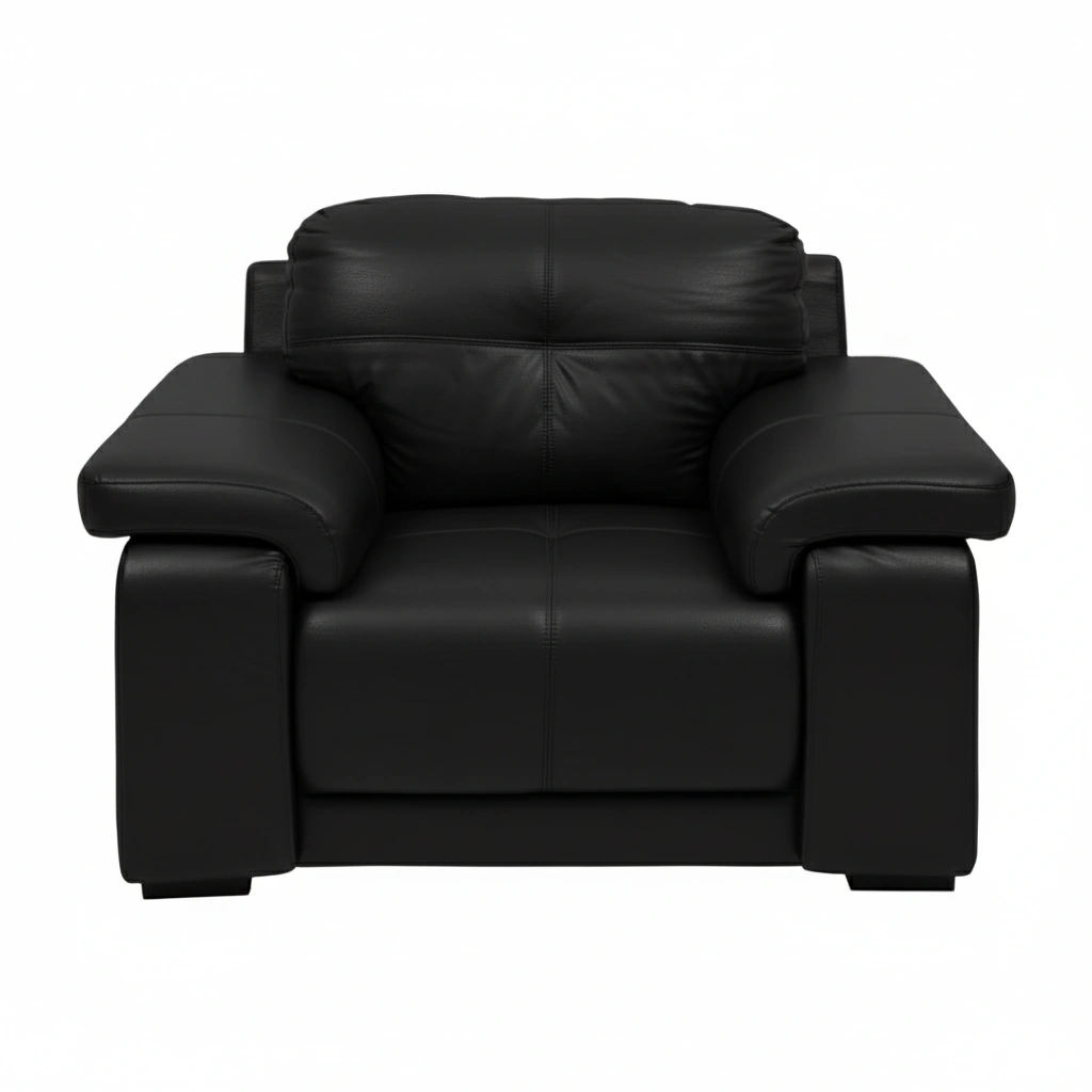 Celista 1 Seater Black 3 Celista 1 Seater Sofa in Black Leatherette by Vassio – Made in India, Stylish, and Comfortable Seating