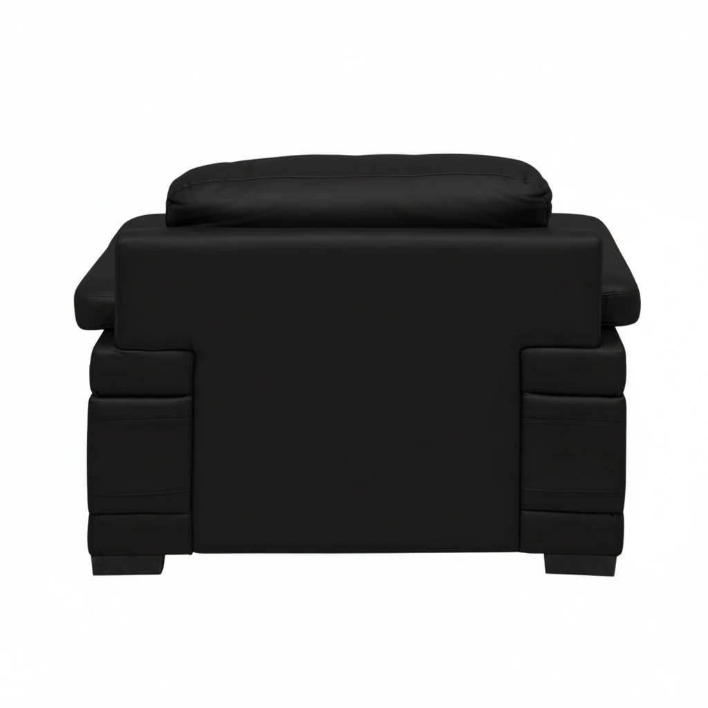 Celista 1 Seater Black 5 Celista 1 Seater Sofa in Black Leatherette by Vassio – Made in India, Stylish, and Comfortable Seating