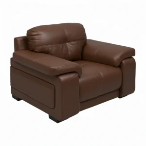 Celista 1 Seater Sofa in Brown Leatherette by Vassio – Made in India, Stylish, and Comfortable Seating