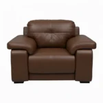 Celista 1 Seater Sofa in Brown Leatherette by Vassio – Made in India, Stylish, and Comfortable Seating