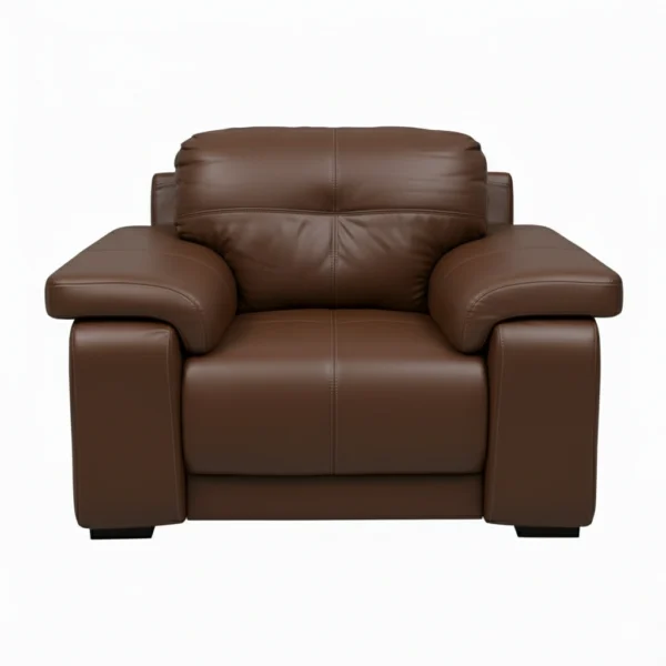 Celista 1 Seater Sofa in Brown Leatherette by Vassio – Made in India, Stylish, and Comfortable Seating