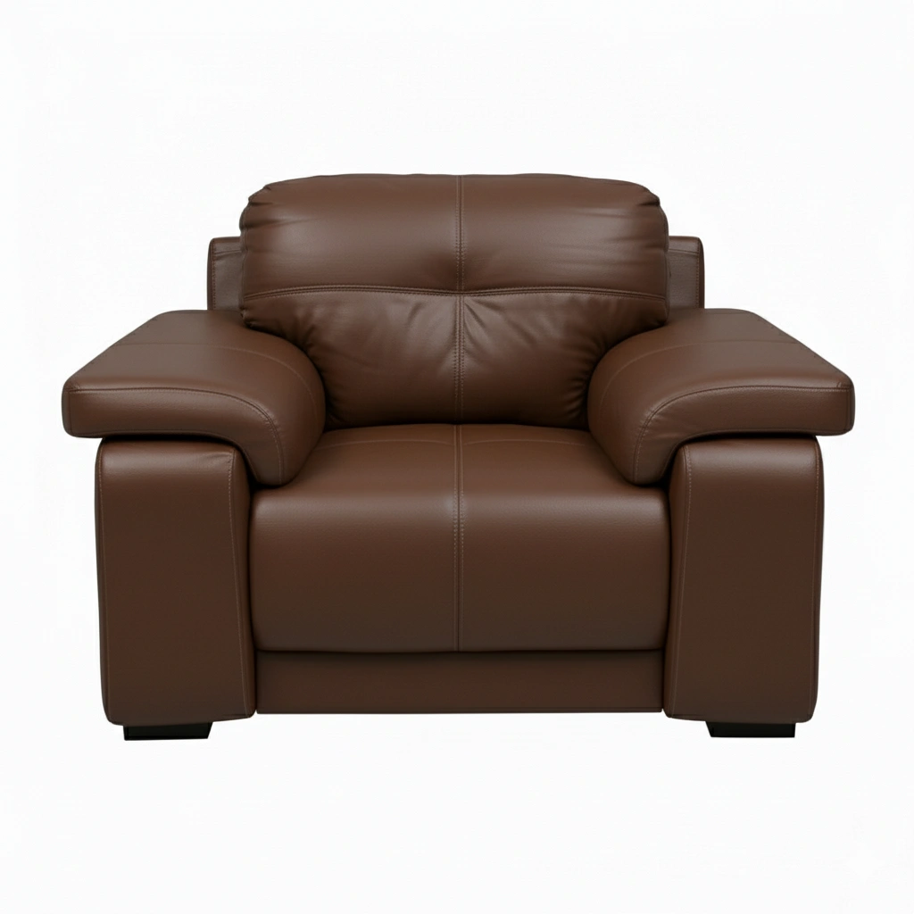 Celista 1 Seater Brown 3 Celista 1 Seater Sofa in Brown Leatherette by Vassio – Made in India, Stylish, and Comfortable Seating