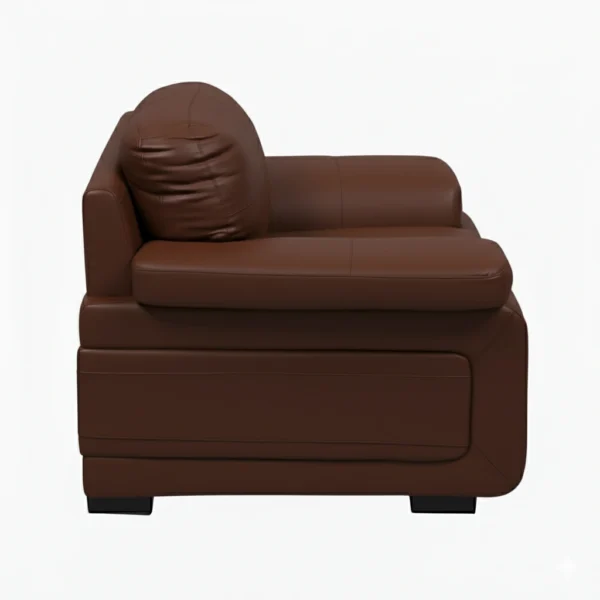 Celista 1 Seater Sofa in Brown Leatherette by Vassio – Made in India, Stylish, and Comfortable Seating