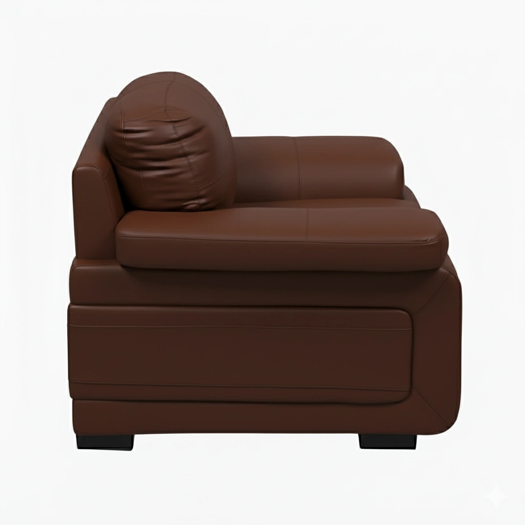 Celista 1 Seater Brown 4 Celista 1 Seater Sofa in Brown Leatherette by Vassio – Made in India, Stylish, and Comfortable Seating