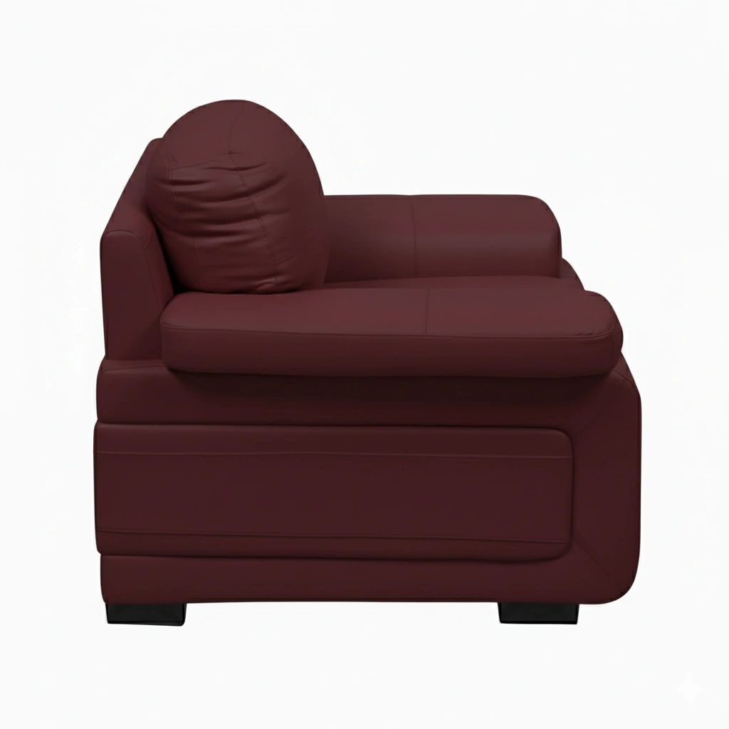 Celista 1 Seater Maroon 4 Celista 1 Seater Sofa in Maroon Leatherette by Vassio – Premium, Stylish, and Comfortable Seating