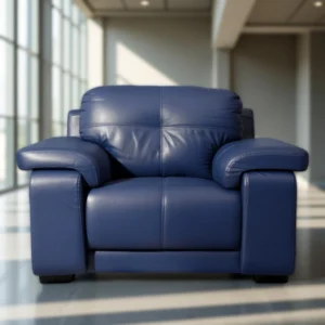 Celista 1 Seater Sofa in Blue Leatherette by Vassio – Stylish, Comfortable, and Modern Seating