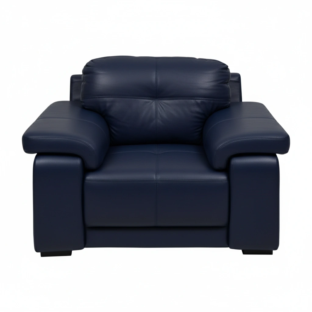 Celista 1 Seater Navy Blue 3 Celista 1 Seater Sofa in Blue Leatherette by Vassio – Stylish, Comfortable, and Modern Seating