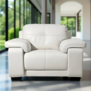 Celista 1 Seater Sofa in White Leatherette by Vassio – Modern, Elegant, and Comfortable Seating