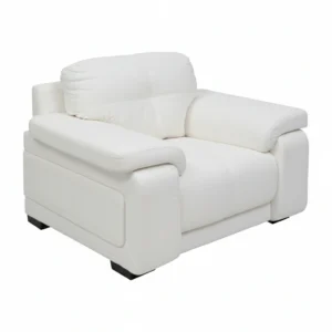 Celista 1 Seater Sofa in White Leatherette by Vassio – Modern, Elegant, and Comfortable Seating
