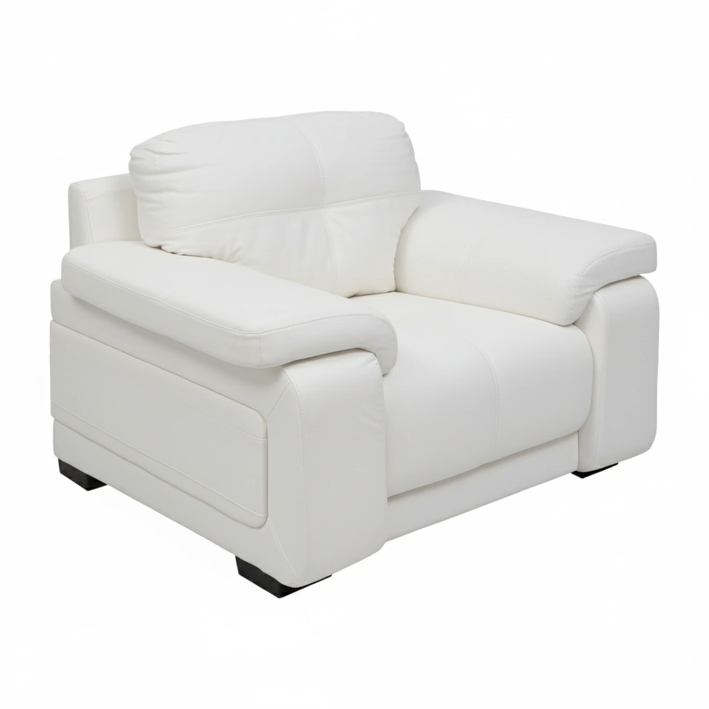 Celista 1 Seater White 2 Celista 1 Seater Sofa in White Leatherette by Vassio – Modern, Elegant, and Comfortable Seating