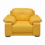 Celista 1 Seater Sofa in Yellow Leatherette by Vassio – Modern, Vibrant, and Comfortable Seating