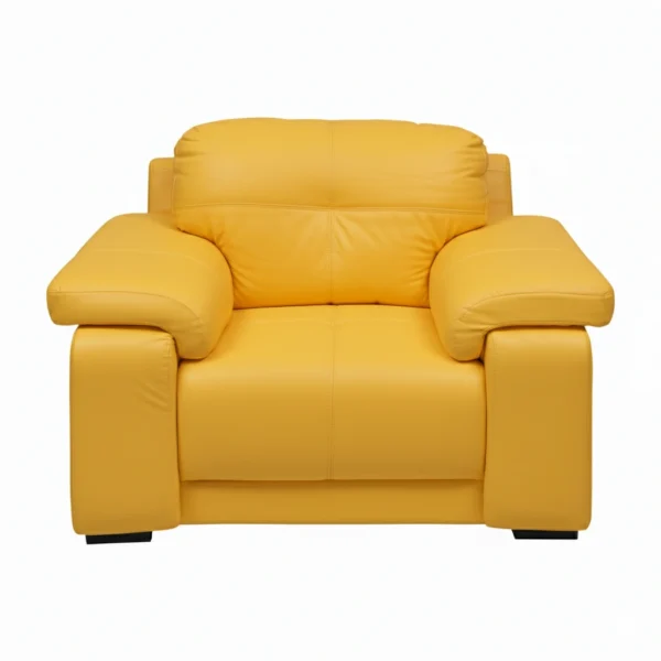 Celista 1 Seater Sofa in Yellow Leatherette by Vassio – Modern, Vibrant, and Comfortable Seating