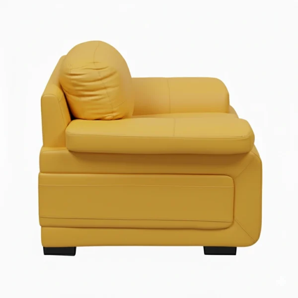 Celista 1 Seater Sofa in Yellow Leatherette by Vassio – Modern, Vibrant, and Comfortable Seating