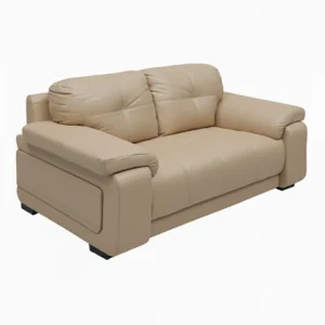 Celista 2 Seater Sofa Beige Leatherette | Modern Living Room & Office Sofa by Vassio