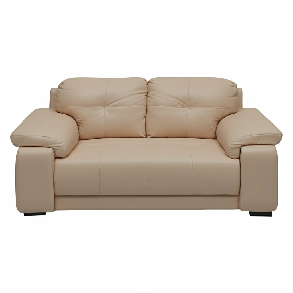 Celista 2 Seater Beige 3 Celista 2 Seater Sofa Beige Leatherette | Modern Living Room & Office Sofa by Vassio