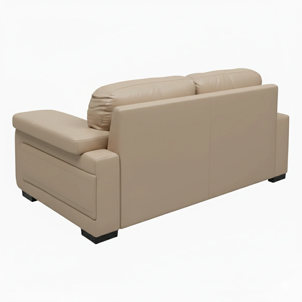 Celista 2 Seater Beige 5 Celista 2 Seater Sofa Beige Leatherette | Modern Living Room & Office Sofa by Vassio