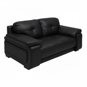 Celista 2 Seater Sofa Black Leatherette by Vassio