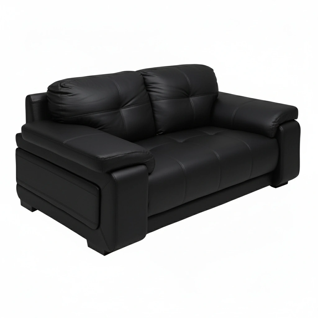 Celista 2 Seater Black 2 Celista 2 Seater Sofa Black Leatherette by Vassio