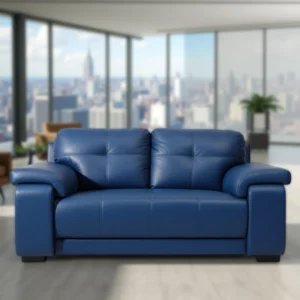 Celista 2 Seater Sofa Blue Leatherette by Vassio