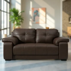 Celista 2 Seater Sofa Brown Leatherette by Vassio