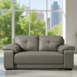 Celista 2 Seater Sofa Grey Leatherette by Vassio