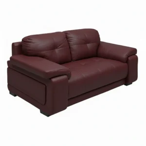 Celista 2 Seater Sofa in Maroon Leatherette by Vassio – Modern Design, Comfortable Seating