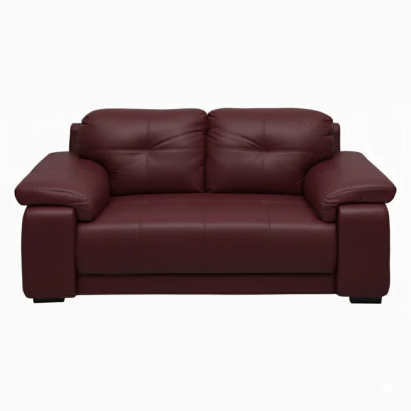 Celista 2 Seater Sofa in Maroon Leatherette by Vassio – Modern Design, Comfortable Seating