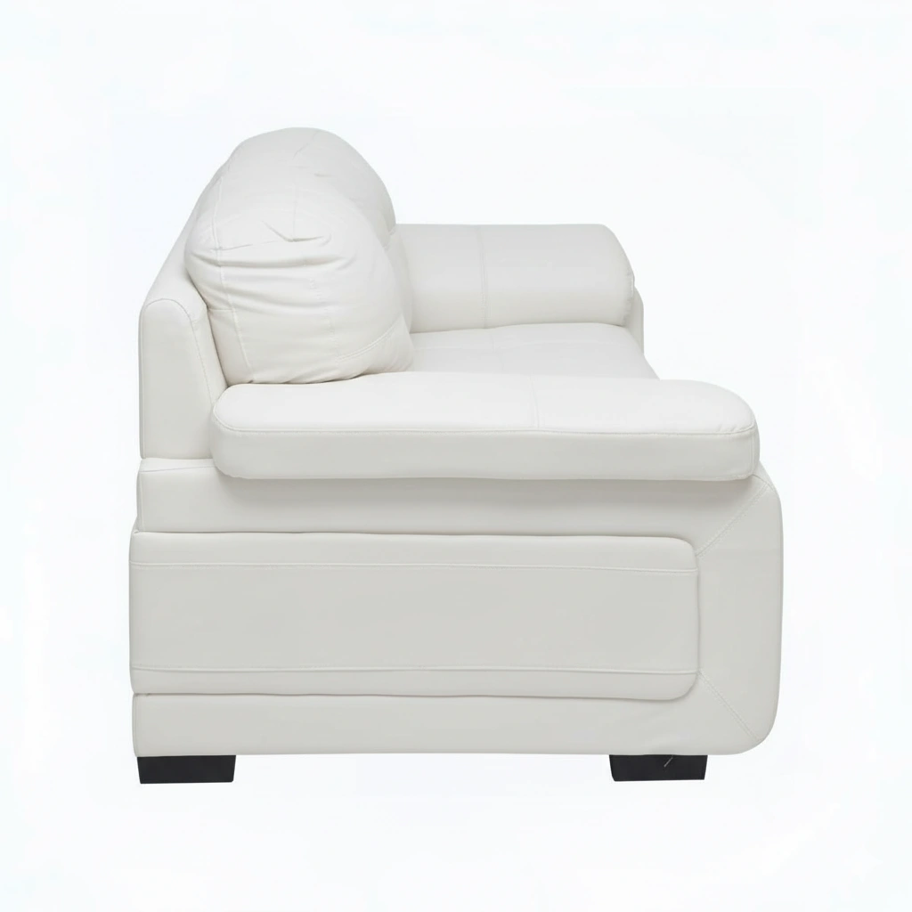 Celista 2 Seater White 4 Celista 2 Seater Sofa in White Leatherette by Vassio – Modern Design, Comfortable Seating