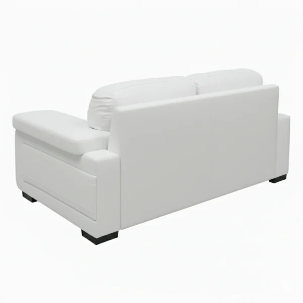 Celista 2 Seater Sofa in White Leatherette by Vassio – Modern Design, Comfortable Seating
