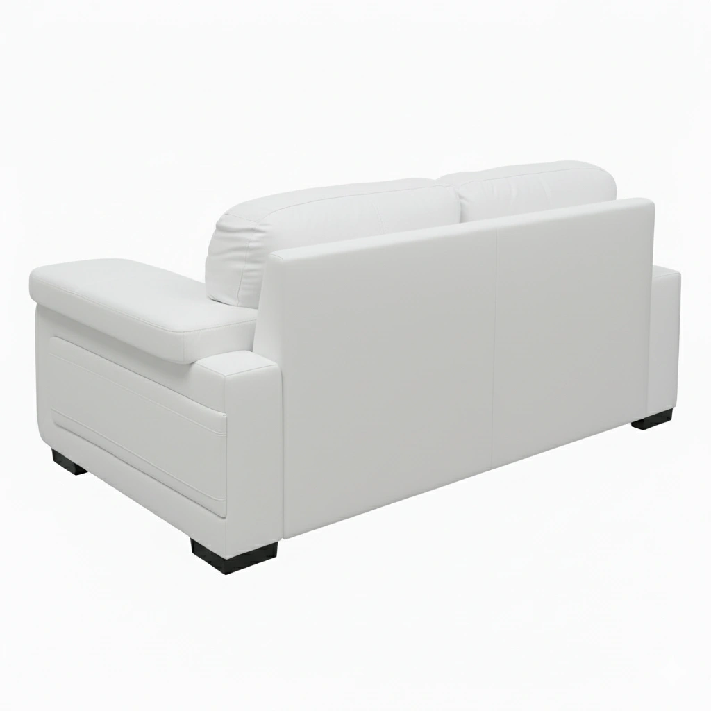 Celista 2 Seater White 5 Celista 2 Seater Sofa in White Leatherette by Vassio – Modern Design, Comfortable Seating