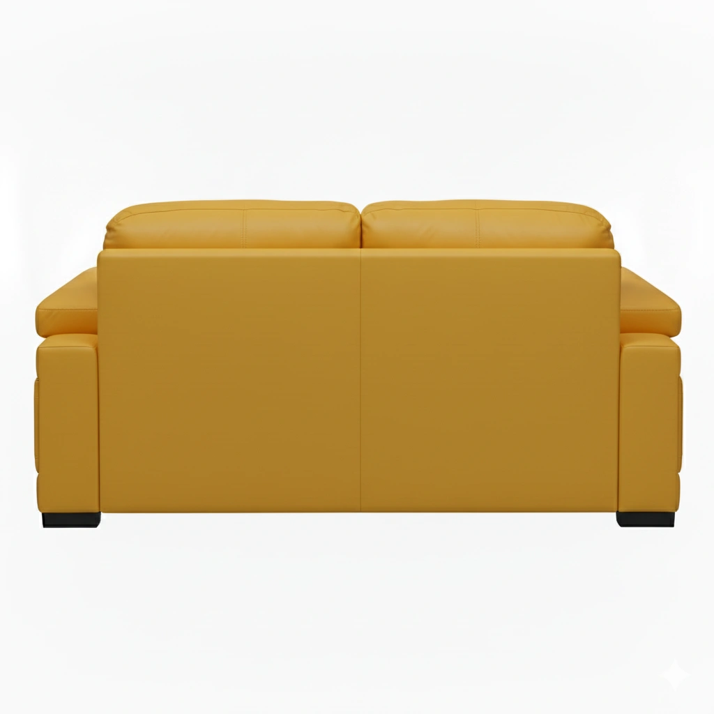 Celista 2 Seater Yellow 6 Celista 2 Seater Sofa in Yellow Leatherette by Vassio – Modern, Vibrant, and Comfortable Seating