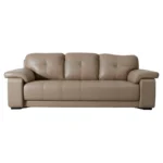 Celista 3 Seater Sofa Beige Leatherette | Vassio Premium Living Room Sofa