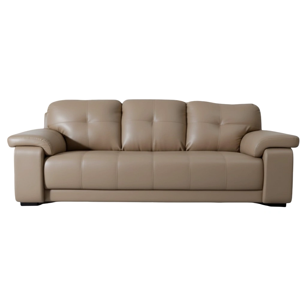 Celista 3 Seater Beige 3 Celista 3 Seater Sofa Beige Leatherette | Vassio Premium Living Room Sofa