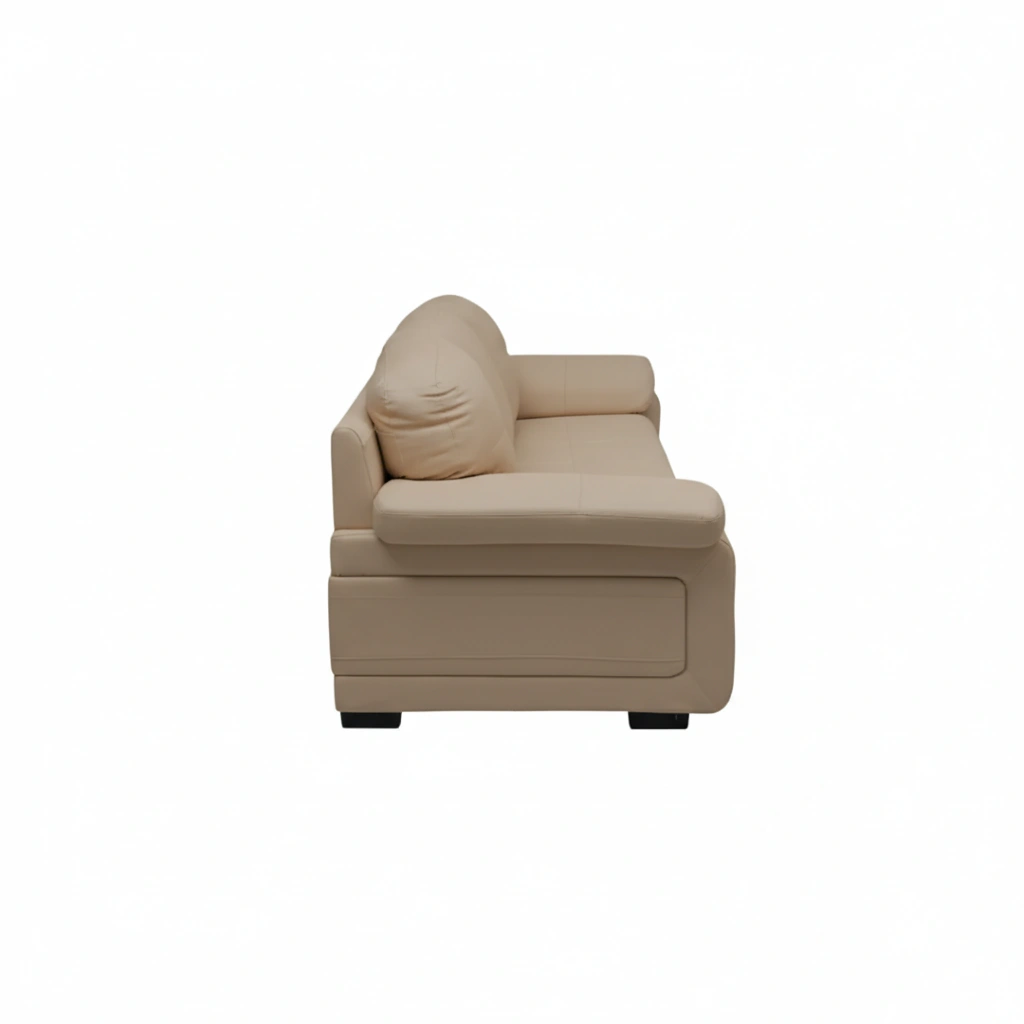 Celista 3 Seater Beige 4 Celista 3 Seater Sofa Beige Leatherette | Vassio Premium Living Room Sofa