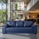 Celista 3 Seater Sofa Blue | Vassio Modern Leatherette Sofa