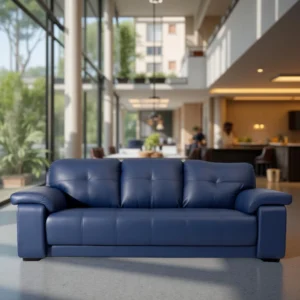 Celista 3 Seater Sofa Blue | Vassio Modern Leatherette Sofa