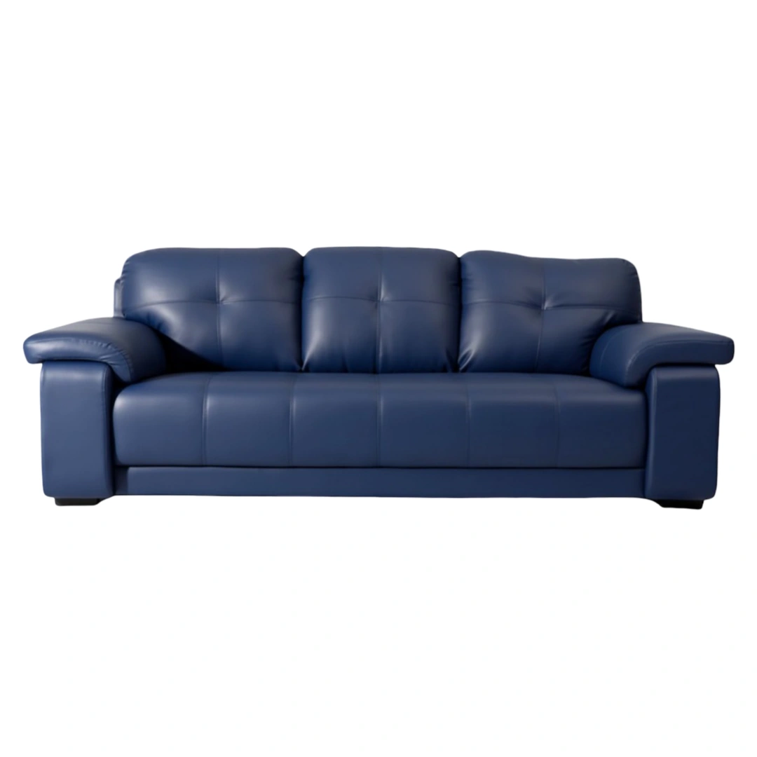 Celista 3 Seater Blue 3 Celista 3 Seater Sofa Blue | Vassio Modern Leatherette Sofa