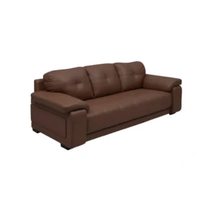 Celista 3 Seater Sofa Brown Leatherette | Vassio Modern Designer Sofa