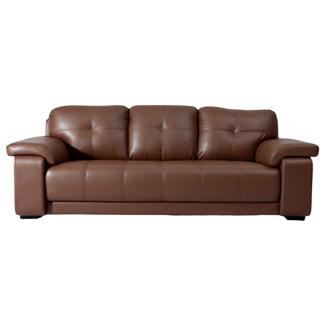 Celista 3 Seater Brown 3 Celista 3 Seater Sofa Brown Leatherette | Vassio Modern Designer Sofa