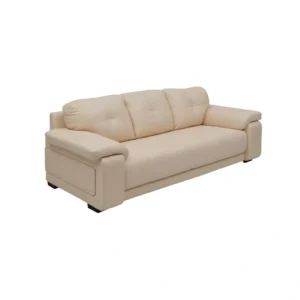 Celista 3 Seater Sofa Cream Leatherette | Vassio Modern Designer Sofa