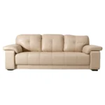 Celista 3 Seater Sofa Cream Leatherette | Vassio Modern Designer Sofa