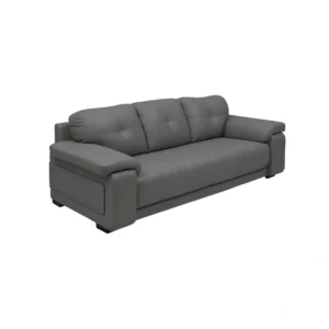 Celista 3 Seater Sofa Grey Leatherette | Vassio Modern Living Room Sofa