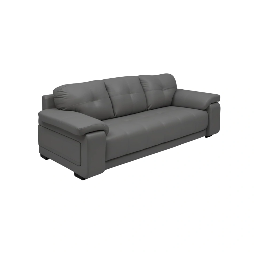Celista 3 Seater Grey 2 Celista 3 Seater Sofa Grey Leatherette | Vassio Modern Living Room Sofa