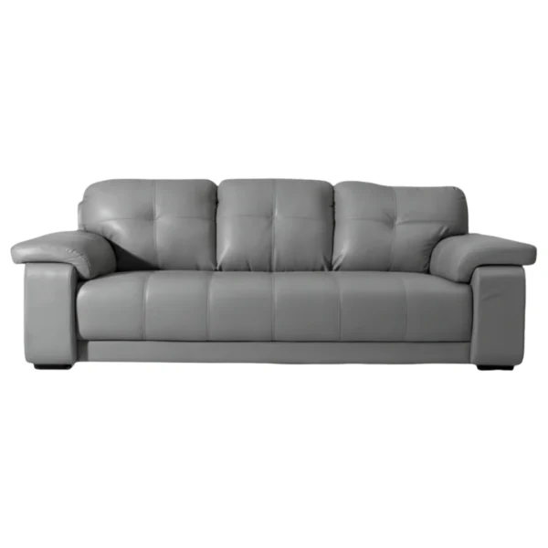 Celista 3 Seater Sofa Grey Leatherette | Vassio Modern Living Room Sofa