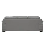 Celista 3 Seater Sofa Grey Leatherette | Vassio Modern Living Room Sofa