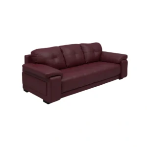 Celista 3 Seater Sofa Maroon Leatherette | Vassio Premium Living Room Sofa